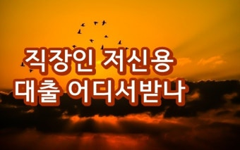 노을 위에 직장인 저신용 대출 어디서 받나라고 적힌 그래픽